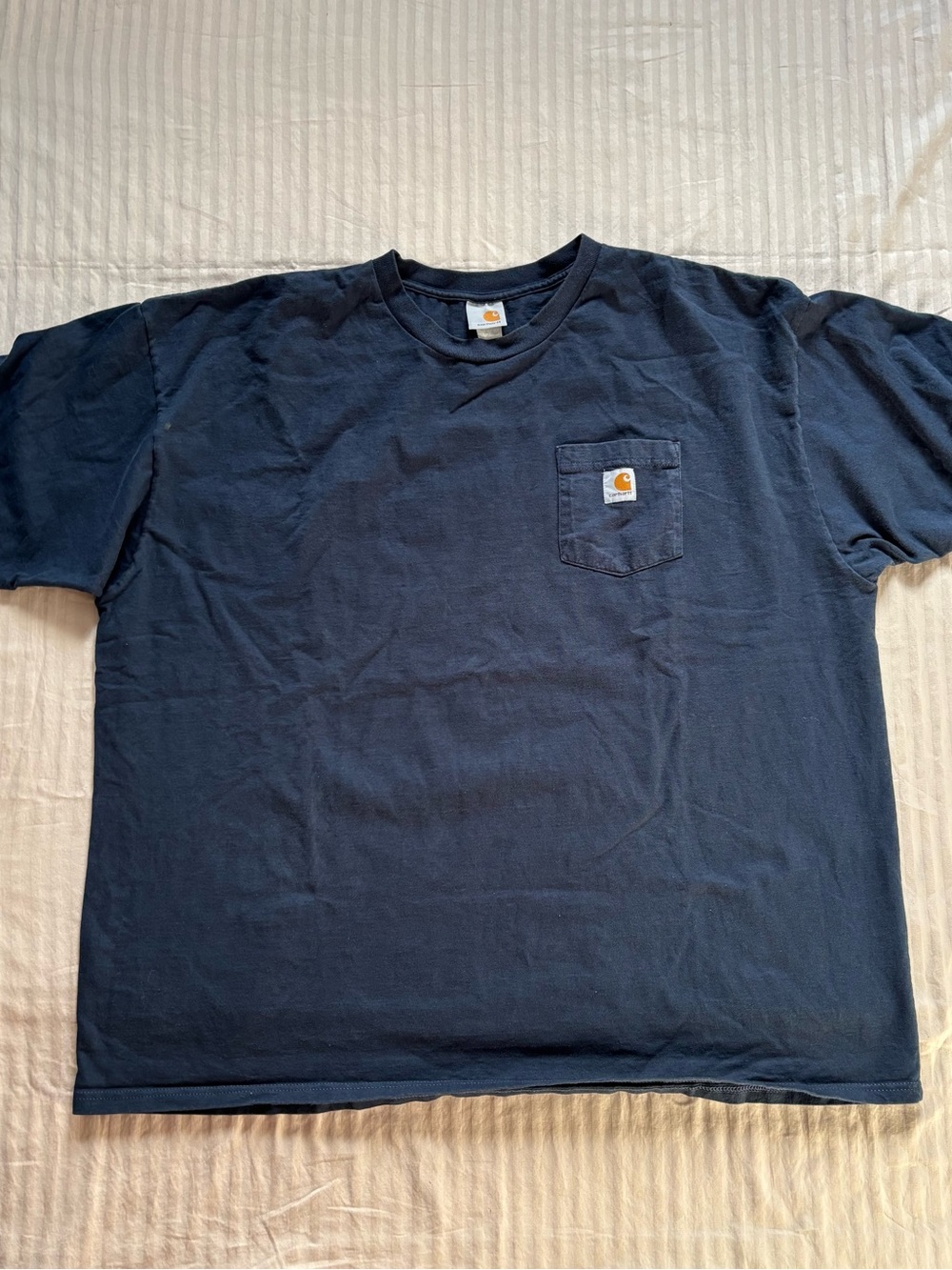 Carhartt Men's Size 3X Navy Short Sleeve Front Pocket T-Shirt Workwear